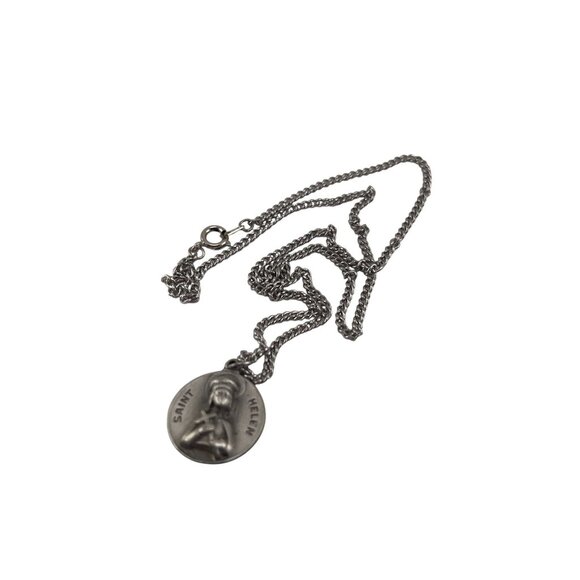 Saint Helen Silver Tone Religious Necklace - Picture 6 of 8